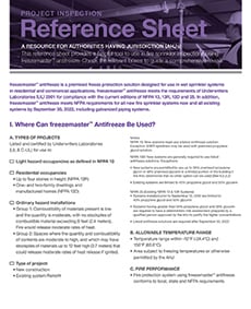 freezemaster AHJ reference sheet
