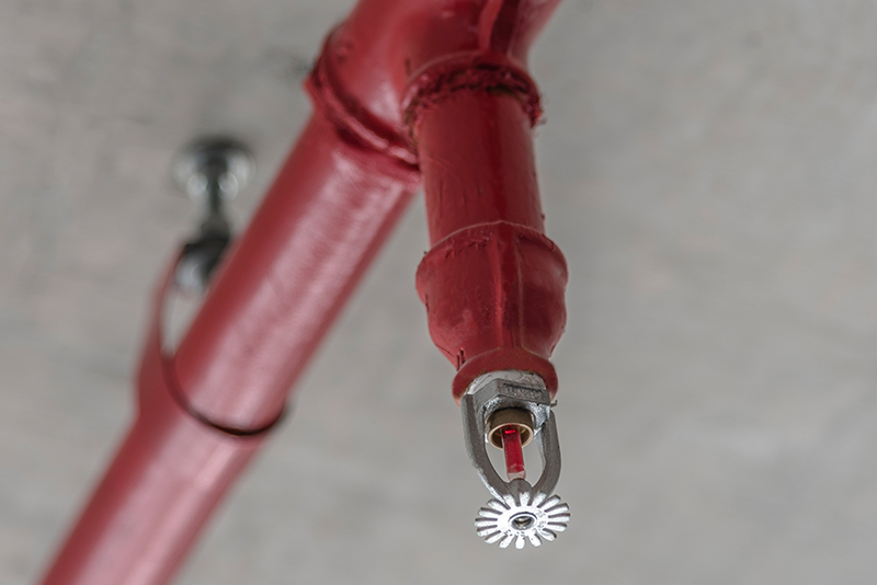 Sprinkler head, installed to NFPA standards